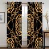 3D Luxurious Style Baroque Ebony Golden Trendy 2 Panels Shading Windowpane Drape Ideal for Livingroom Space Bedchamber Decoration Grommet