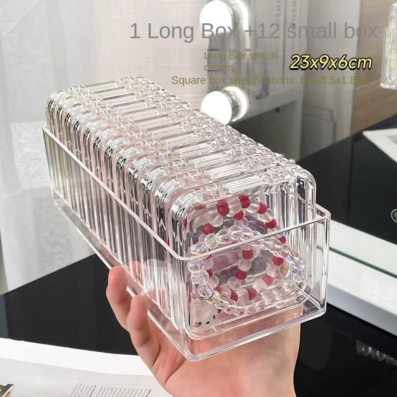 Crystal Wenwan Bracelet Bracelet Desktop Storage Box Jewelry Necklace Jewelry Dust-proof Desktop Organizing Box Display Shelf