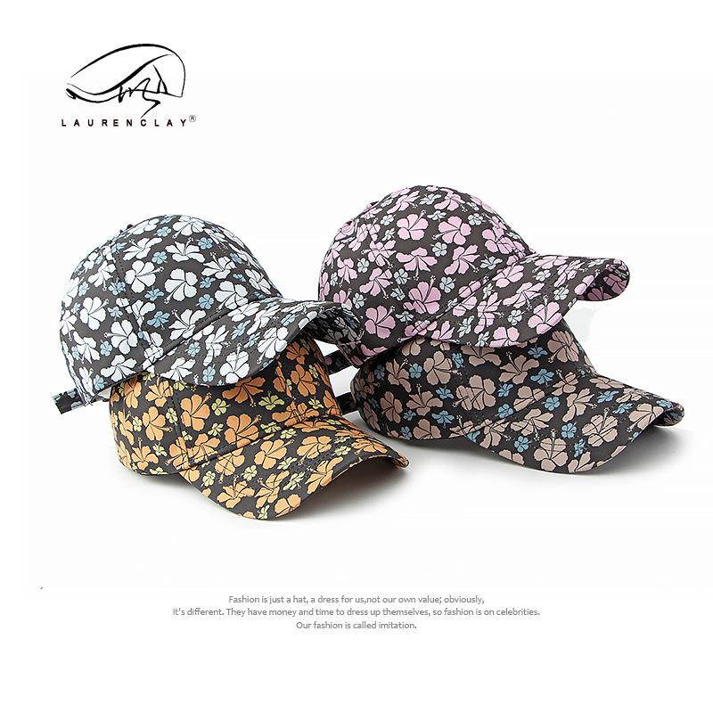 Hat Female Spring Summer Fashion Flowers Baseball Cap Outdoor Sunscreen Sunshade Hardtop Cap Tide