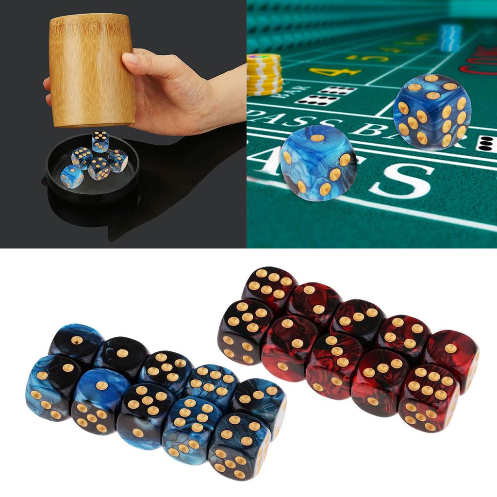 20 Pcs Acrylic Double Color Dices Role Playing Table Game Dices Six Sided Dices Round Corner Dices Mahjong Accessories