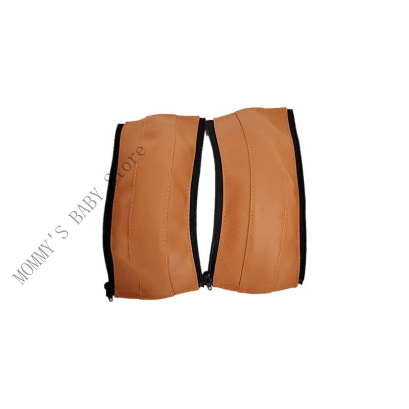 H3CD Ergonomic Baby Carriage Handle Cover Windproof PU Leather Handlebar Sleeve