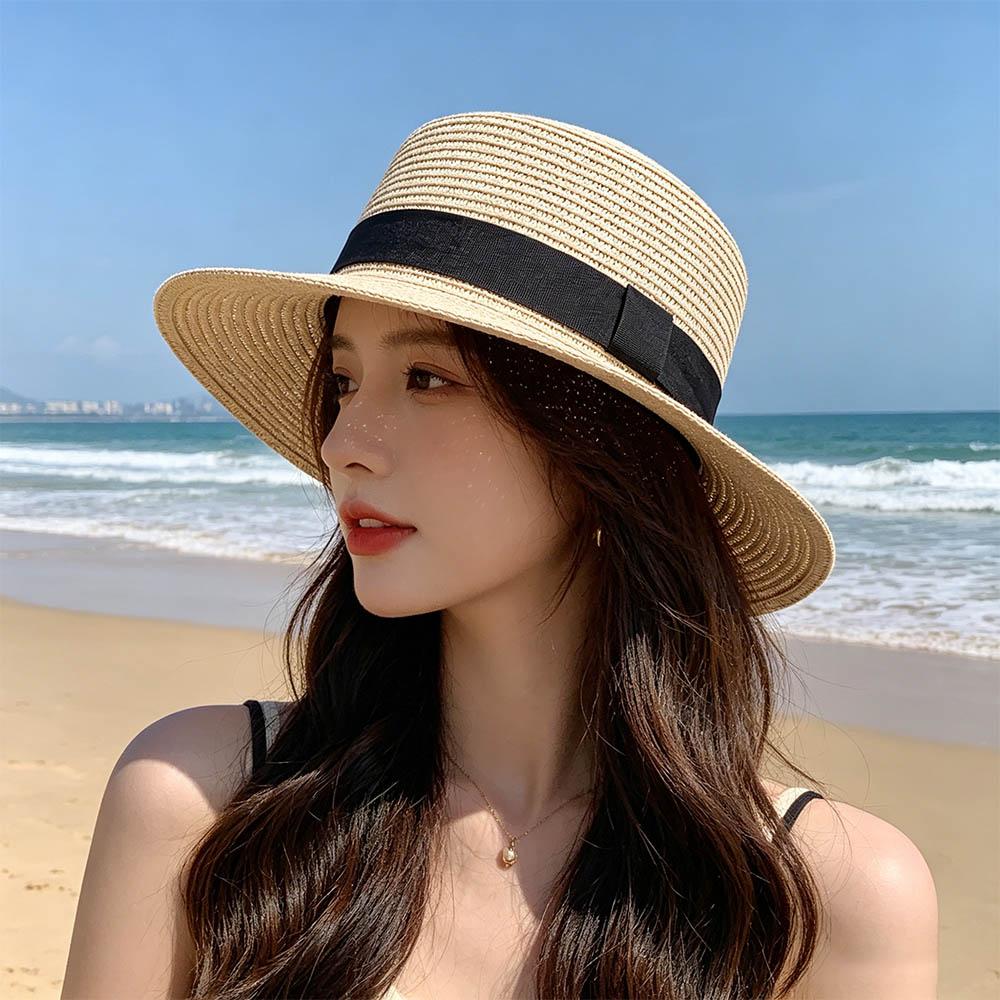 Spring Summer Flat Tops Cap Sunshade Sun Hat Ins Straw Hat Men and Women