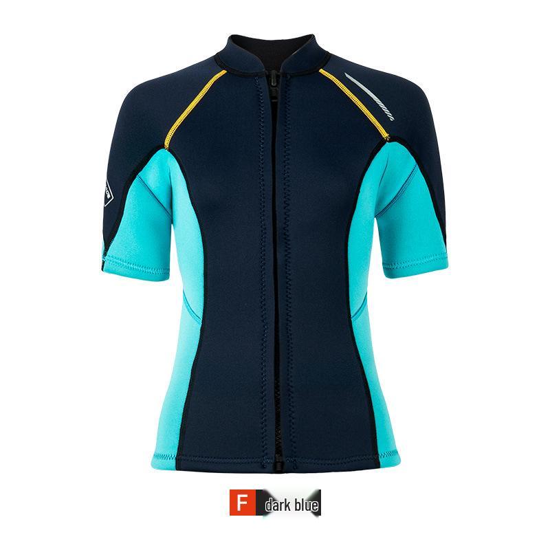 1.5MM Unisex Short-Sleeve Split Diving Suit with Snorkeling Surf Shorts and Cold-Proof Pants