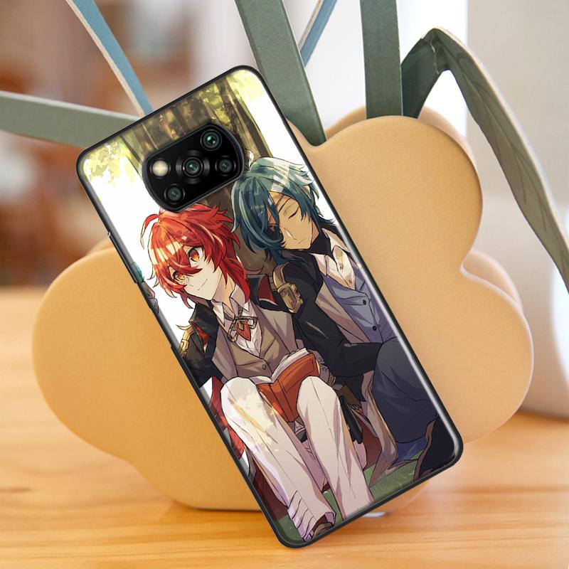 

Чехол Kaeya и Diluc Genshin Impact для Xiaomi Mi 11 Lite 9T 10T 11T Pro POCO X3 Pro X3 GT F1 F2 F3 M4 M3 Pro Чехол Mi 10Lite