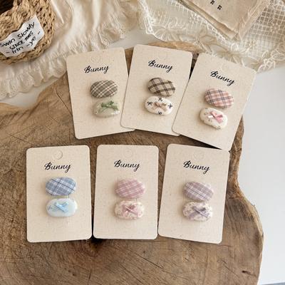 2pcs Korean Style Plaid Hair Clips for Baby Girls Sweet Bow BB Clips Barrettes Hairpins Hairgrips Kids Headwear Hair Accessories