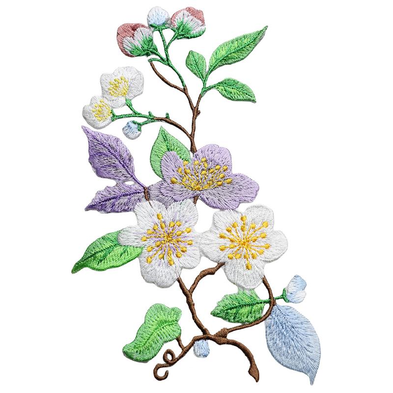 1Pcs Jacket Jeans Craft Accessories Flower Embroidery Patch Iron On Elegant Patches For Clothes Bags DIY Embroidered Stickers