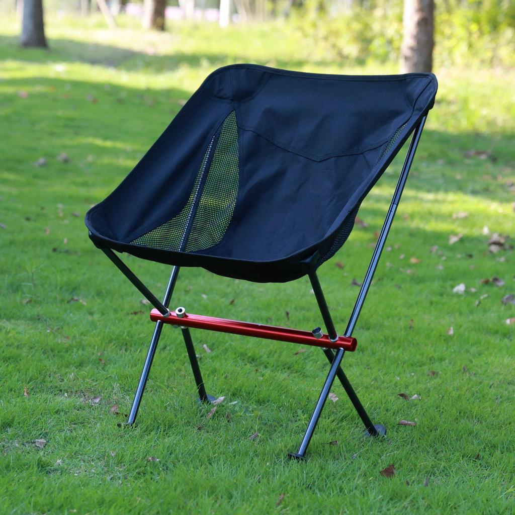 Aluminum Alloy Portable Folding Moon Chair for Outdoor Camping, Beach, and Fishing - Reclining & Lightweight Leisure Seat.