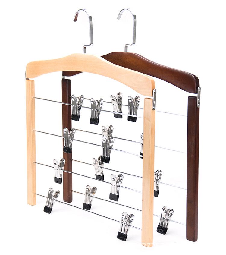 Solid Wood Multi-Layer Hanger for Pants, Towels, Scarves, and Ties