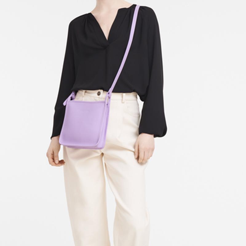 Longchamp Le Foulonné Leder Umhängetasche Damen Taschen Lila 10138021356