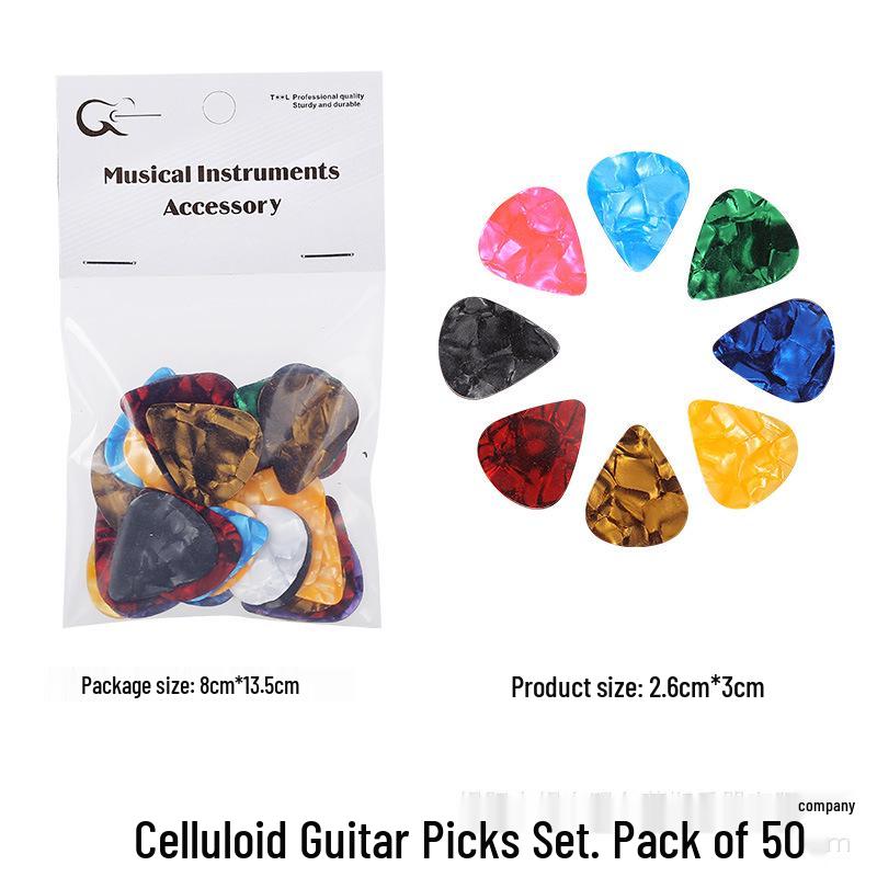Langlebige Celluloid ABS Gitarrenplektren in transparenter Tasche - Personalisiertes Design