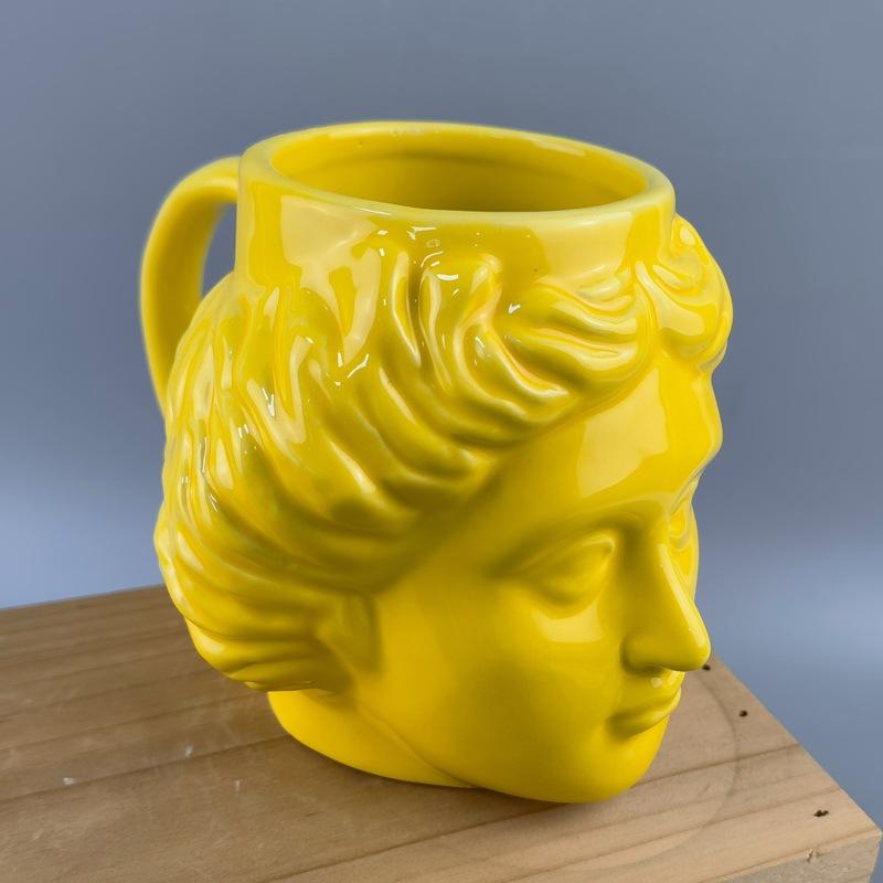 Character David Head Mug Venus Goddess Beer Mug Roman King Statue Ceramic Water Cup