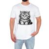 Cute Kitty Mens T-Shirt Playful Cat Lover Funny Cartoon Gift For Him
