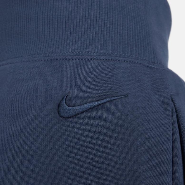 Nike Solid Color High Waist Wide Leg Knitted Sports Pants Women bottoms Navy-Blue FZ4733-410
