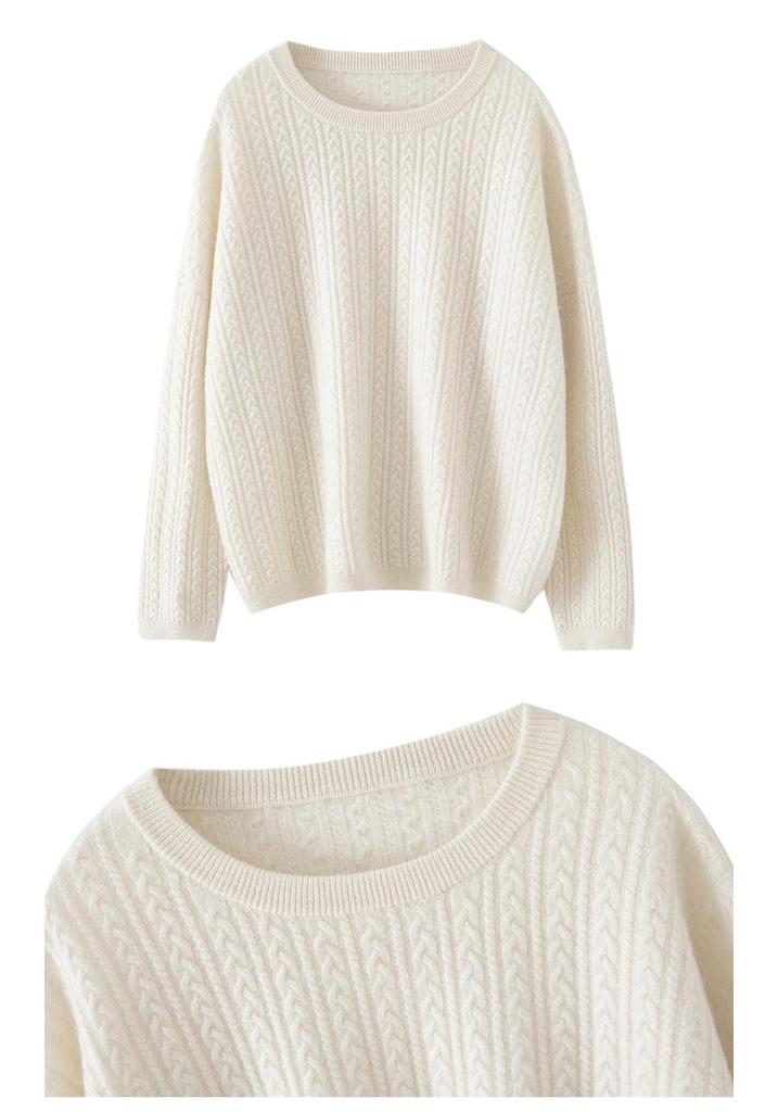 Women's Casual Loose-Fit 100% Cashmere Knit Sweater - Autumn & Winter Style