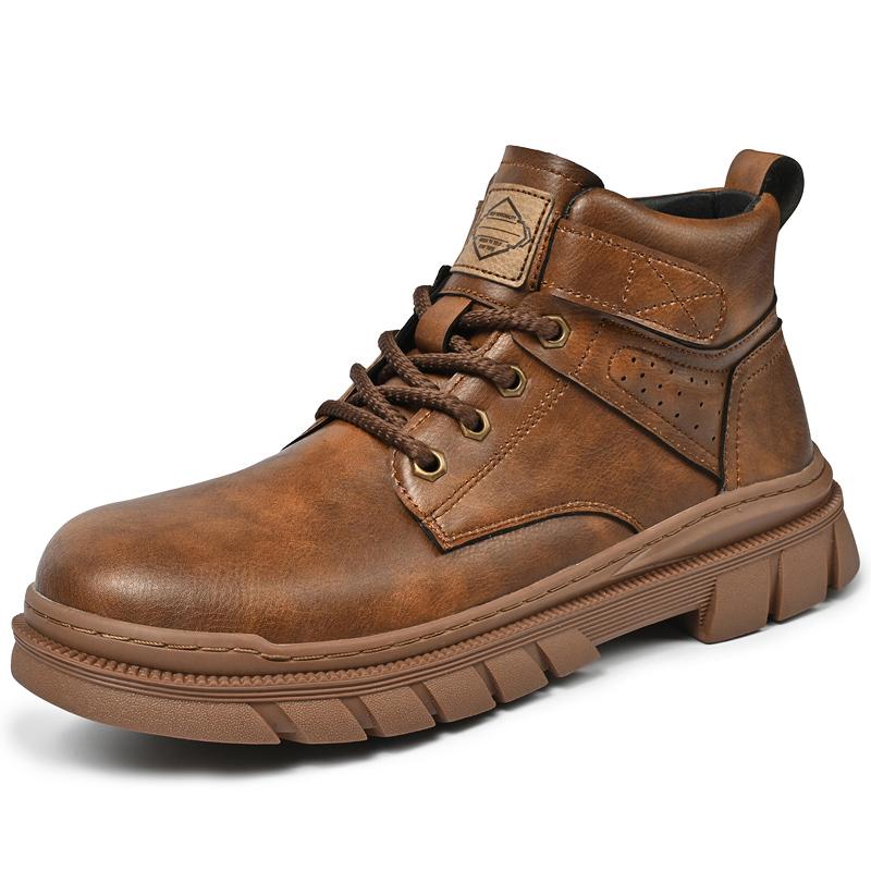 

Модные Классические Мужские Зимние Ботинки-Пустынки Британского Стиля, Мужские Повседневные Кожаные Ковбойские Ботинки, Деловая Формальная Обувь, Ботильоны на Шнуровке с Высоким Голенищем 44 темно-коричневого