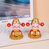 Feng Shui Wealth God Resin Figurine With Spring Balance For Home Office Decor