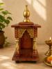 Handgefertigter Holz-Mandir | Mini-Haus-Tempel | Hinduistischer Pooja-Schrein I Geschenk für ein neues Zuhause