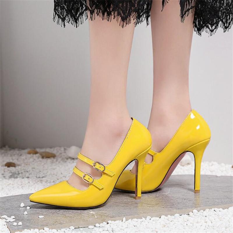 Women Shoes Pumps Fashion High Heels Shoes Ankle Strap Buckle Pumps Women Wedding Shoes Ladies Stiletto Women Heels 32-43