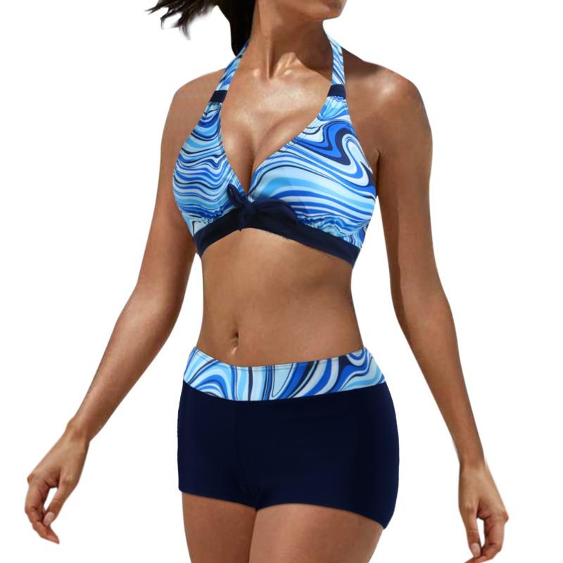 Swimsuit Split Two-piece Swimsuit Boxers Straps Bikini Conservative Swimsuit Swimsuit Cross