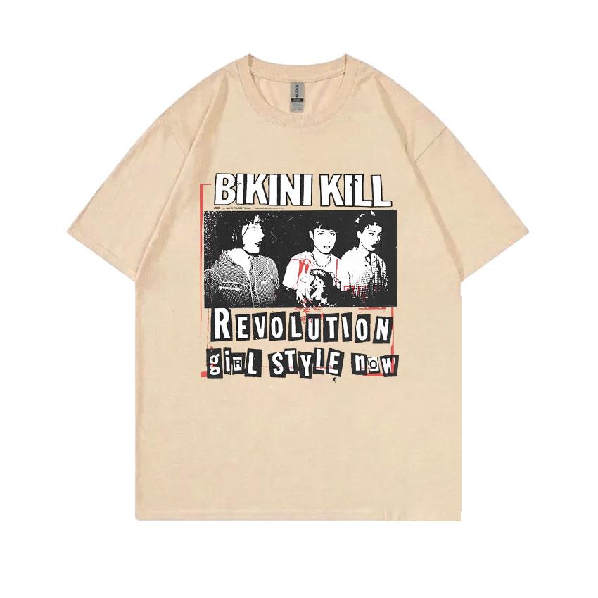 Rock Punk Band Bikini Kill Revolution Girl T-Shirt Feminist Riot Grrrl Kathleen Hanna T-Shirt Männer Frauen Vintage Übergroßes T-Shirt