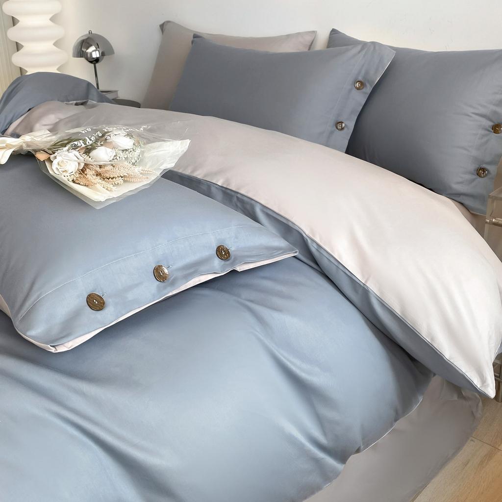 Luxury Egyptian Cotton Bedding Set Simple Nordic Duvet Cover Flat/Fitted Sheet With Pillowcase Bed Linen Queen Double King Size