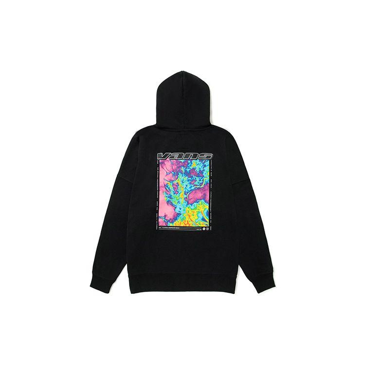 Vans Printed Loose Sports Casual Hoodie Men Hoodies Black VN0A54IABLK S