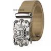 Belt, Men's Automatic Buckle Toothless Business Casual Men's Belt, Young People's Personality Trendy Nylon Canvas