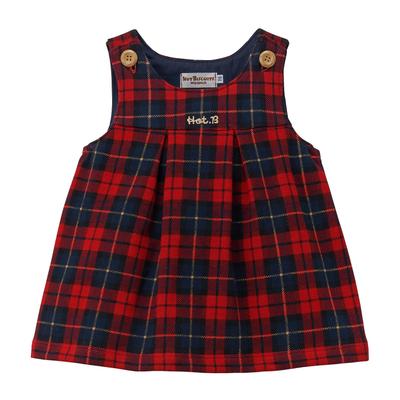 MIKIHOUSE HOT BISCUITS Kids Jumper Skirt Pinafore Dress Children's Clothing Red 100cm 73-1802-494