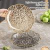 PET Glacier Fruit Bowl Gold-Trimmed Edge Thickened Shatterproof Snack Display Plate Large Capacity Glacier Texture