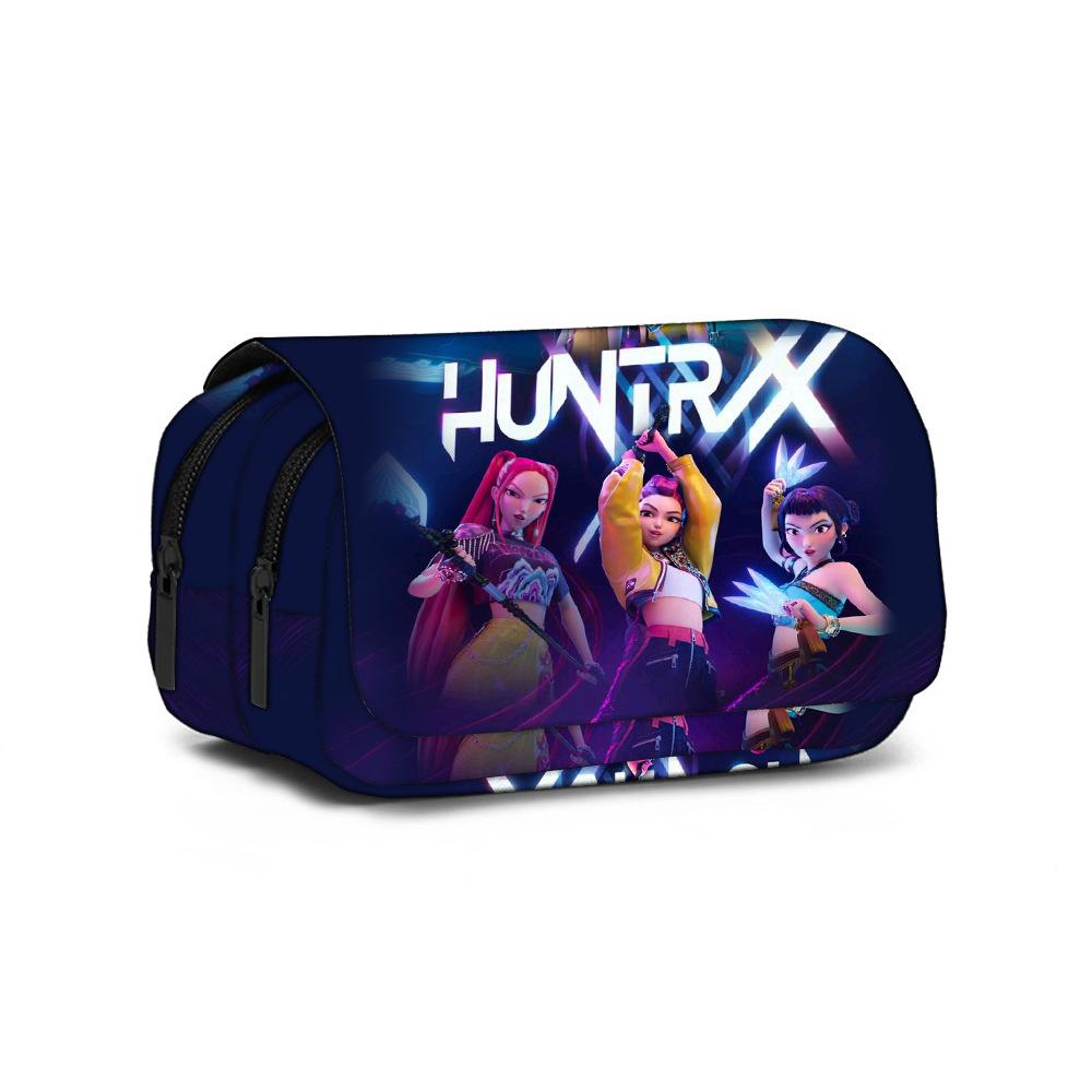 KPop DemonHunters Full Version Student Large Capacity Pencil Bag Demon Hunter Girls Group Pencil Bag Stationery Bag CLE