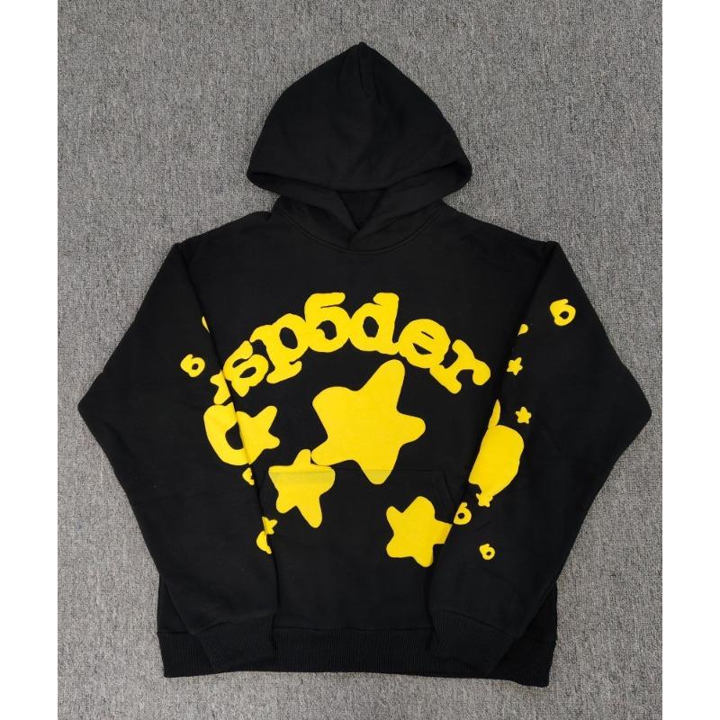 Heavy fleece foam print spider web hoodie sports casual sweater sweatpants set