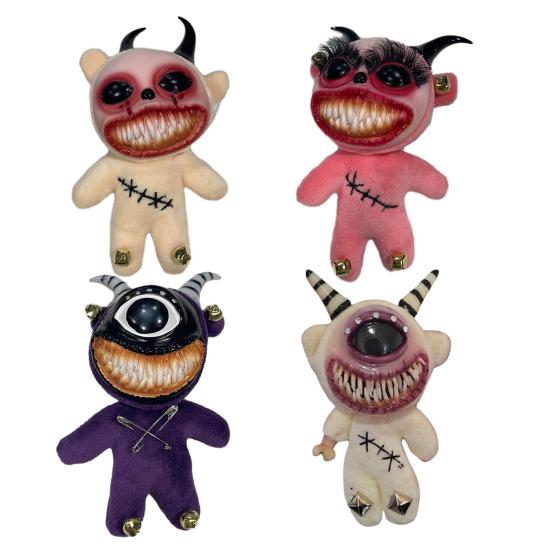 Gothic Halloween Keychain Handcrafted Punk Rock Keychain with Weird Horror Doll Design Backpack Accessories