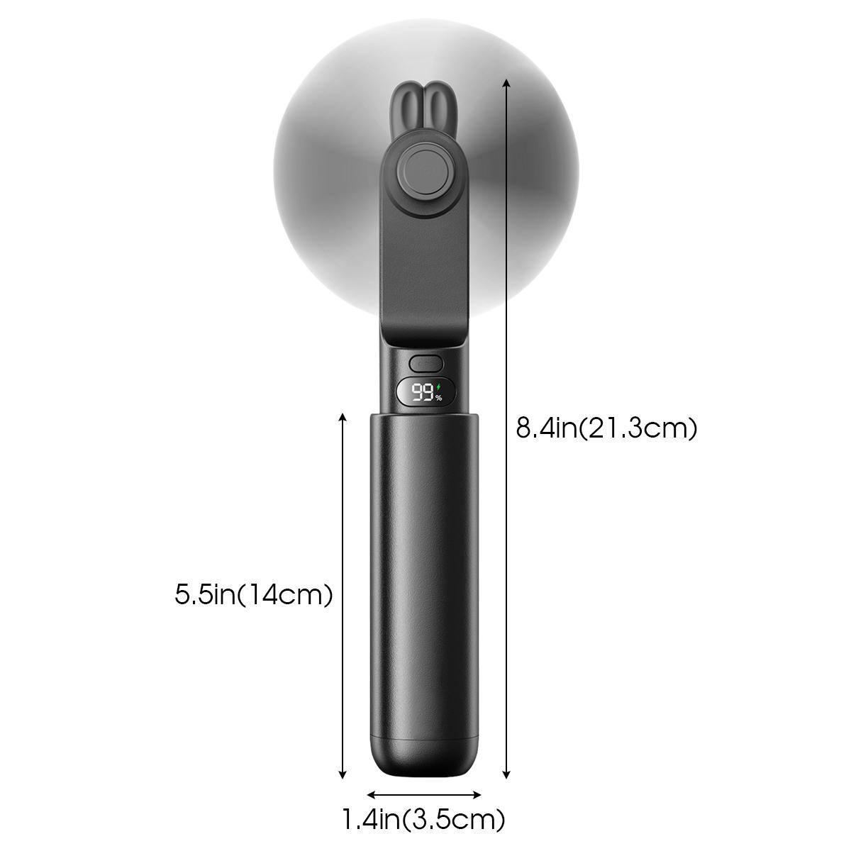 

Portable Fan Mini Cute Handheld Fan LED Display USB 2000mAh Recharge Hand Held Small Pocket Fan with Power Bank Feature чёрный