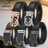 Men's Leather Belt - Casual Business Style with Smooth Alloy Automatic Buckle