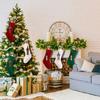 XIMISHOP 6PACK Christmas Stockings,18Inches Large Cable Knitted Stocking Personalized Xmas Hanging Stocking Decorations with Name Tags for Holiday