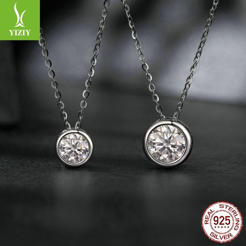 One-Carat Mozzarella Diamond Necklace For Women, Gift For Girlfriend, Classic Timeless 925 Sterling Silver Collarbone Chain