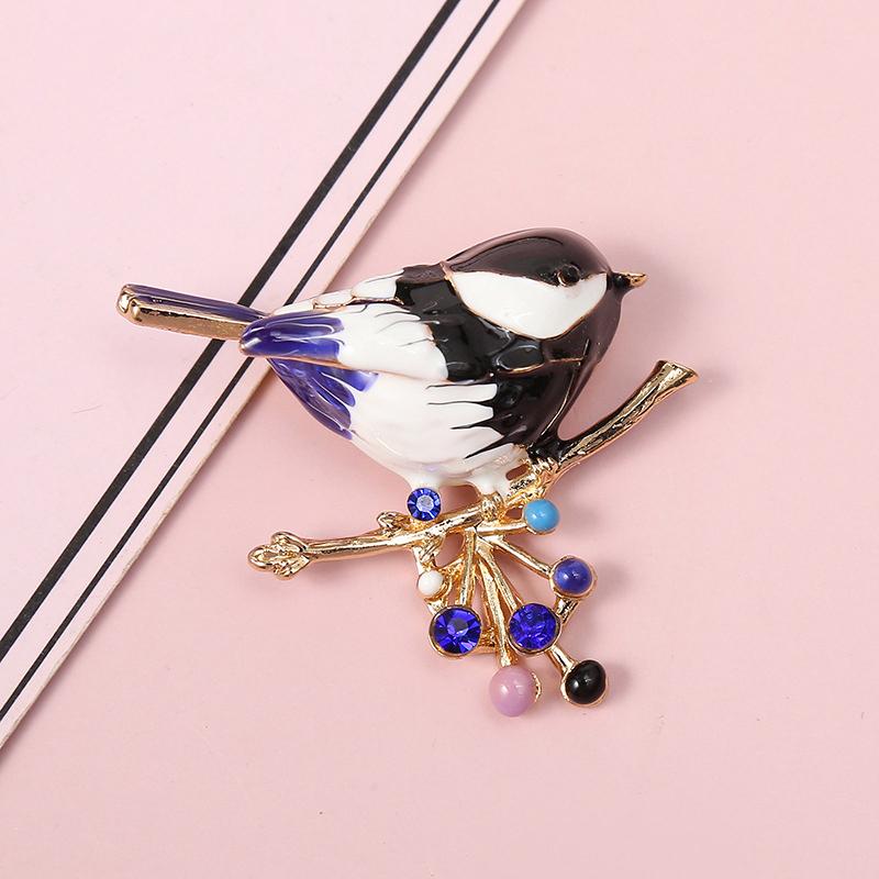 1PC Broche Accessoire Vêtement Minimaliste Émail Élégant Durable Minimaliste Polyvalent-Porter Oiseau Adapté au Quotidien 4x3.5cm