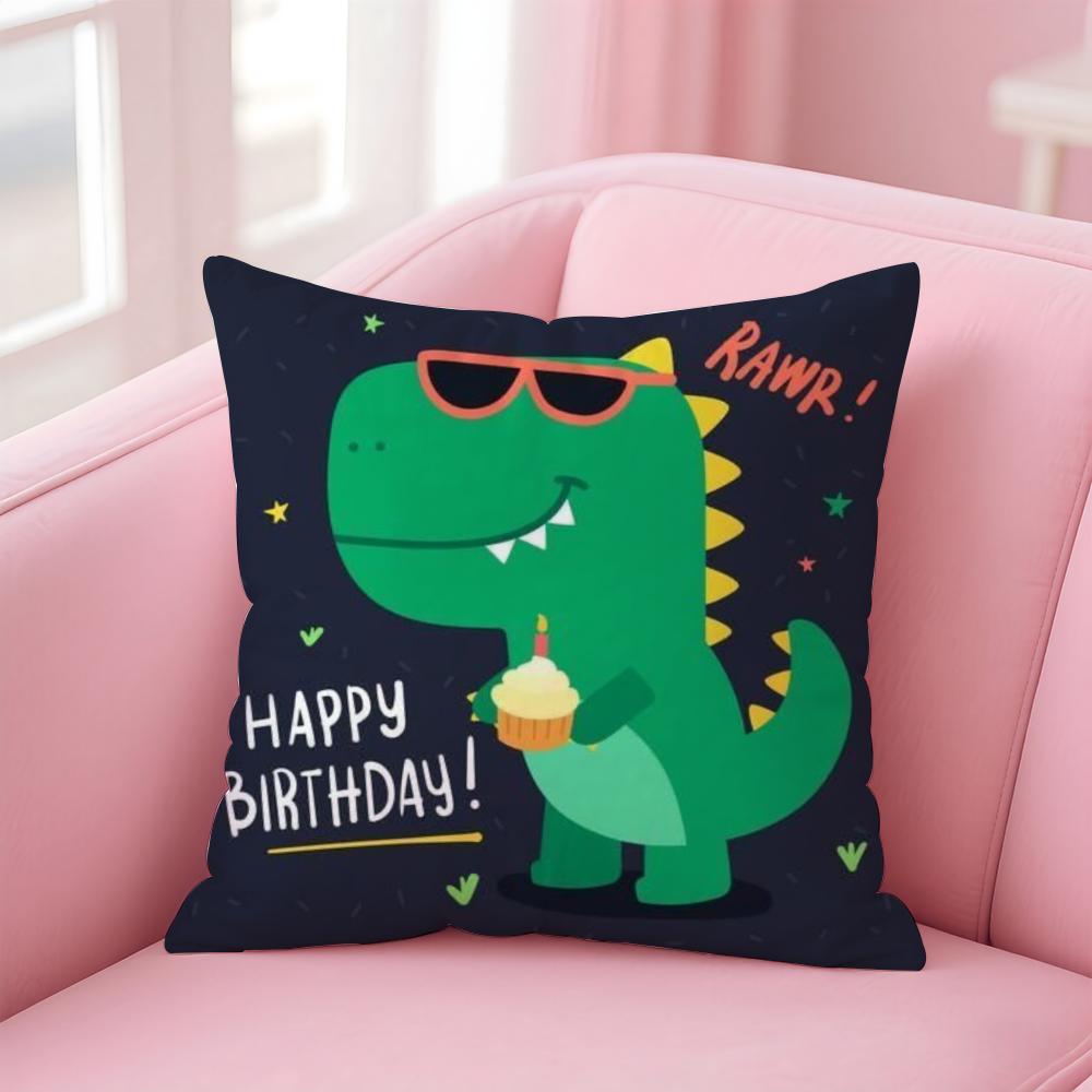 Cute C-Cartoon D-Dinosaur Cushion Cover Comfortable Reversible Pillow Cover Ideal for Car Sofa Bedroom & Beyond