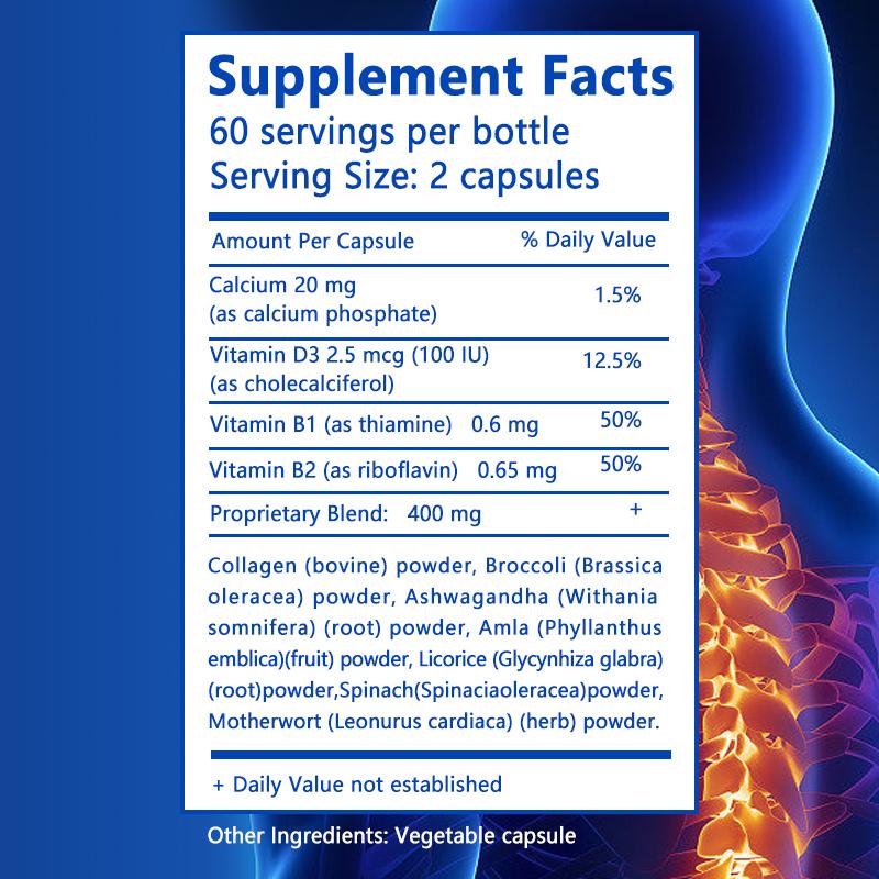 Le capsule per aumentare l'altezza contengono vitamina D3/B per migliorare l'assorbimento del calcio, adatte per bambini, adolescenti e adulti, con 120 capsule