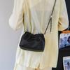 Leather women's bag crossbody small bag women's new autumn and winter pleated cloud bag premium chain shoulder bag