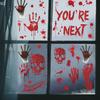 Halloween Blood Handprint Skull Wall Sticker PVC Bedroom Background Decoration Horror Self-adhesive Wall Sticker