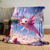 Magical Axolotl Fantasy Scene print blanket soft and cozy perfect for the living room bed sofa or a nap,gift