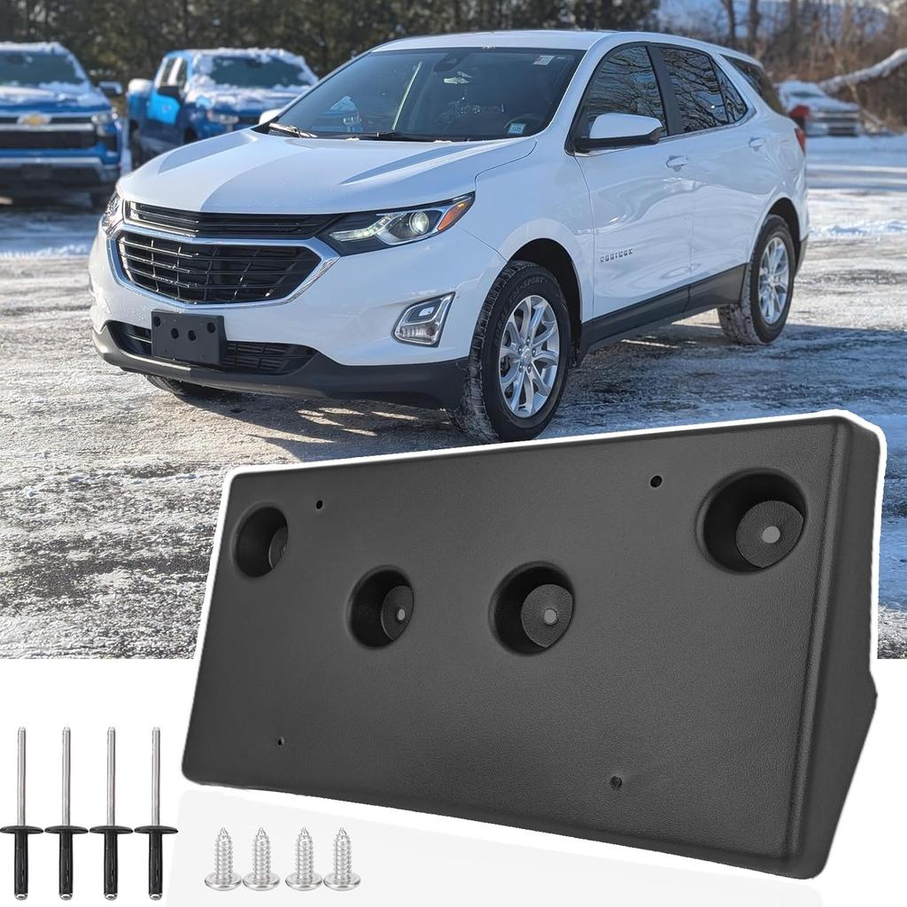 Front License Plate Frame for Chevy Equinox 2018 2019 2020 2021 Front Bumper License Plate Holder Mounting Bracket Replace # 23320630 GM1068190