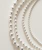 Alleun Silver 925 Ball Chain Long Bold Bracelet (Type B)