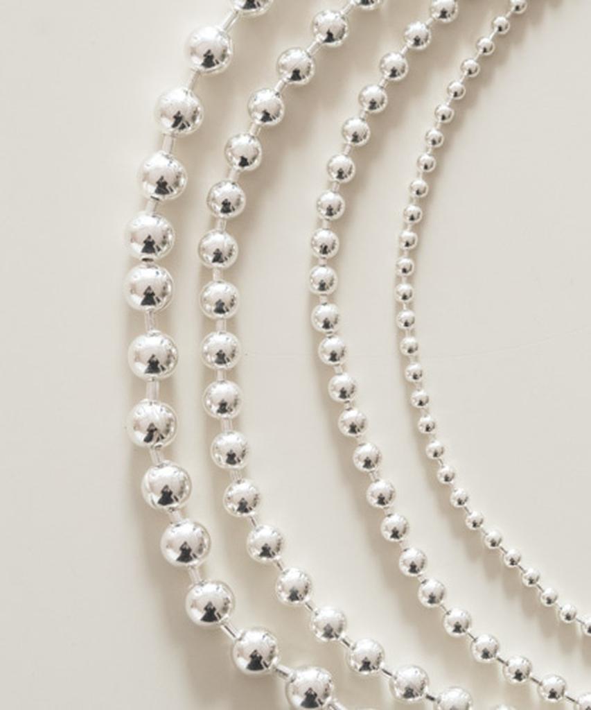 Alleun Silver 925 Ball Chain Long Bold Bracelet (Type B)
