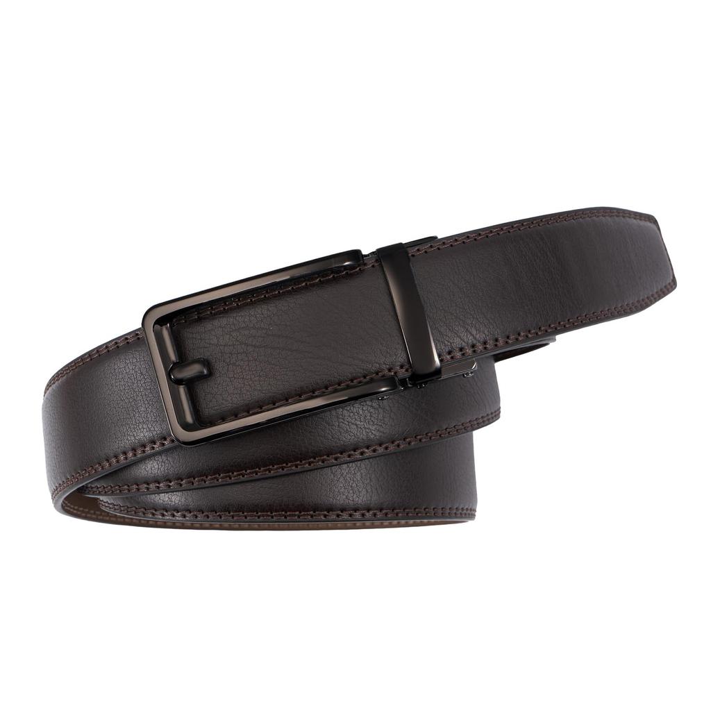 Adjustable Genuine No Large 35mm for High School Job Hunting 302 [BIGHAS] Men's Belt, Leather, Auto-Lock, Holes, Sizes, Long, Wide, One-Touch Slide,