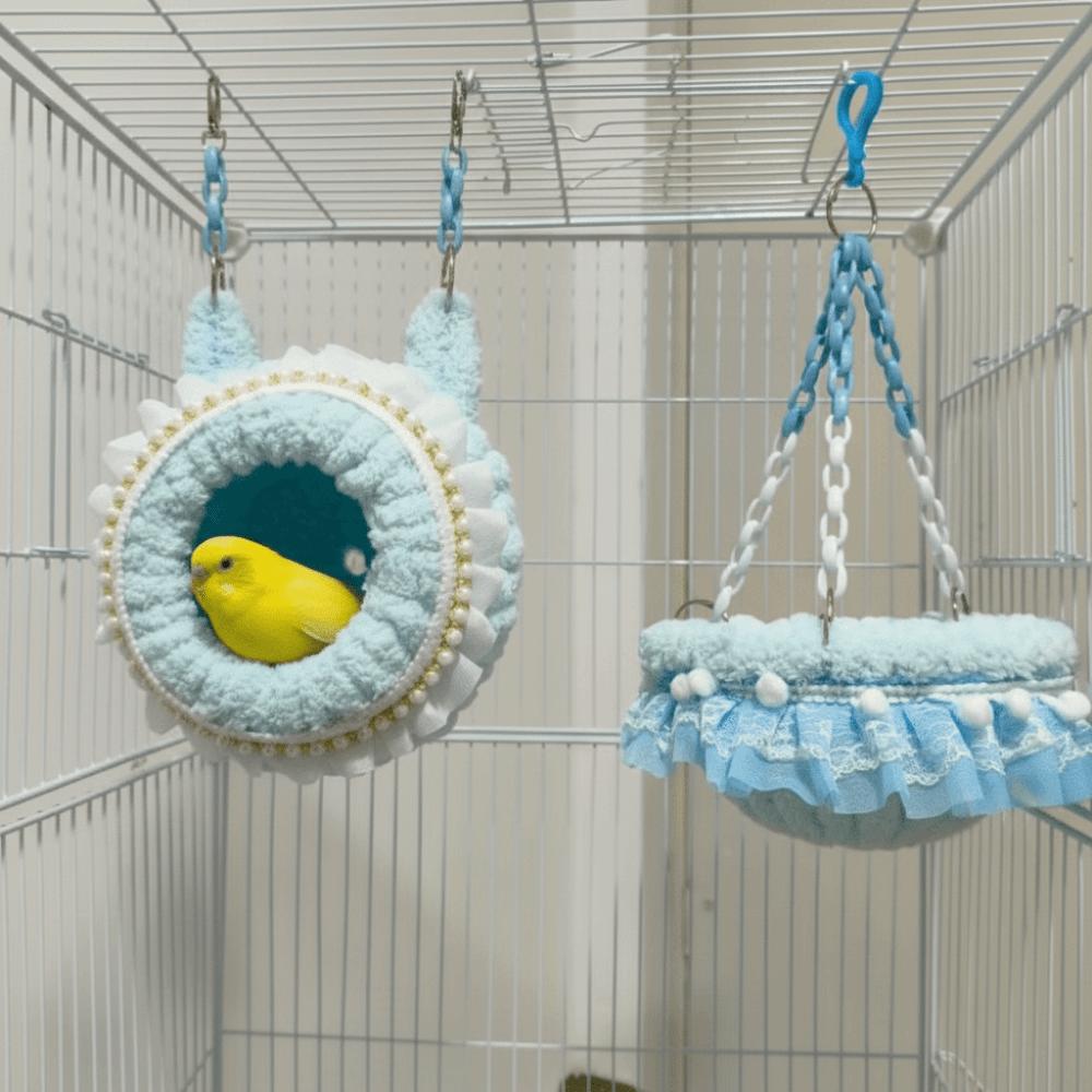 Versatile Thickened Parrot Nest Swing Breathable Cozy Bird Hanging Hammock Warm Candy Color Hamster Sleeping Nest Autumn Winter