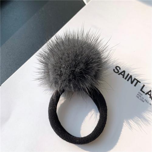 

Мяч из норки, женский корейский милый простой плюшевый головной убор из веревки для волос, эластичная резинка для волос с темпераментом знаменитости, аксессуары для волос. темно-серого