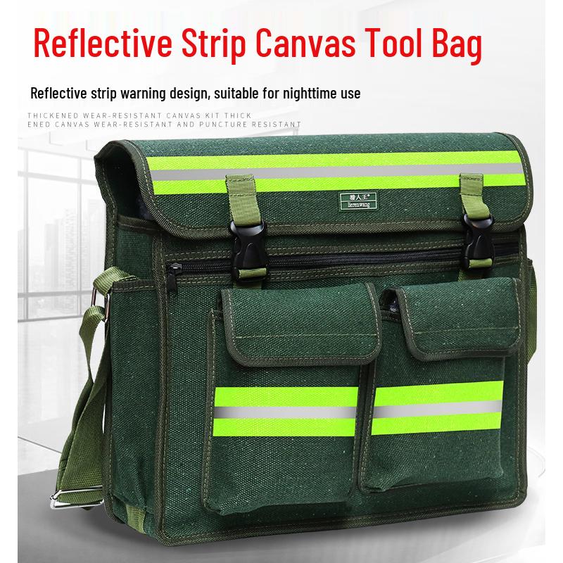 Multifunctional Electrician Canvas Tool Bag - Wear-resistant, Thickened, Shoulder/Crossbody
