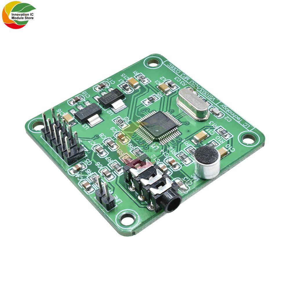 Ziqqucu VS1111 VS1111B MP1 Module With Memory Card Slot VS1111B Ogg Real Time Recording11.188 Mhz Crystal 16 Bit PCM for Arduino